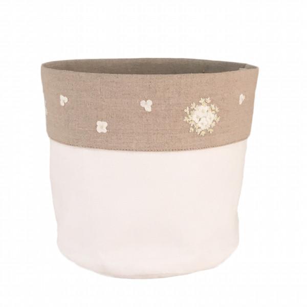 Linen Vanity Holders Large White Hydrangea