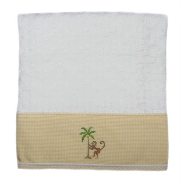Cotton Baby Blanket On Safari With Yellow Gingham Trim