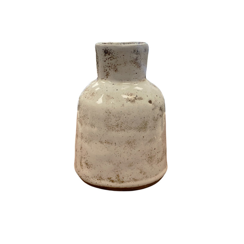 Ceramic Modern Tall Diffuser Pot White Raku