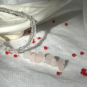 Beaded Rose Quarts Necklace