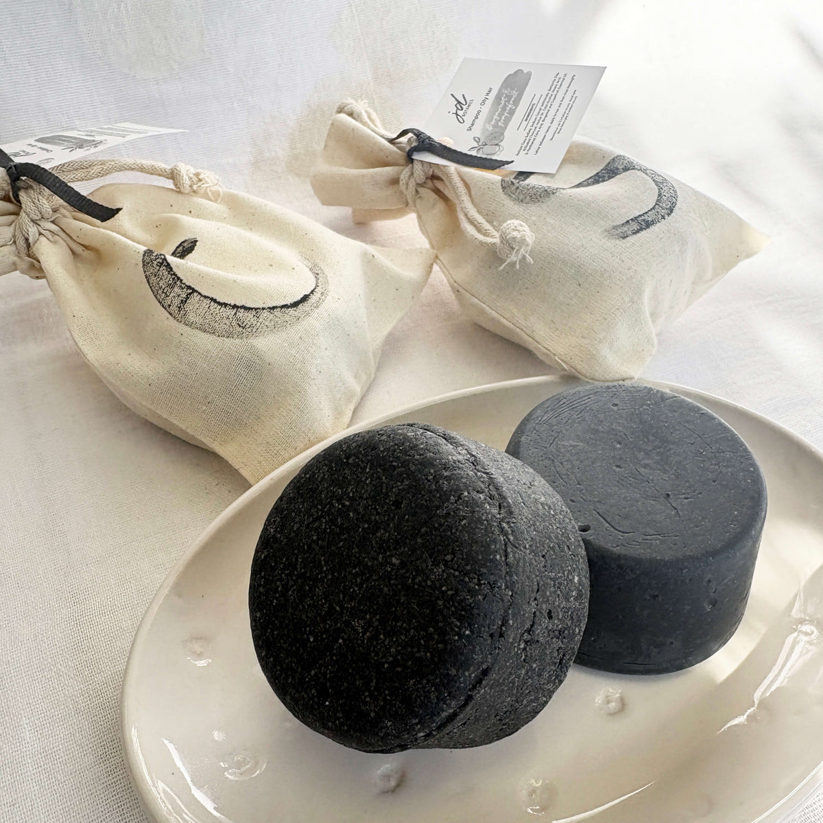 Bergamot & Grapefruit Botanical Shampoo and Conditioner Bar | Oily Hair | Natural Charcoal & Clay Cleanser | JDBotanics