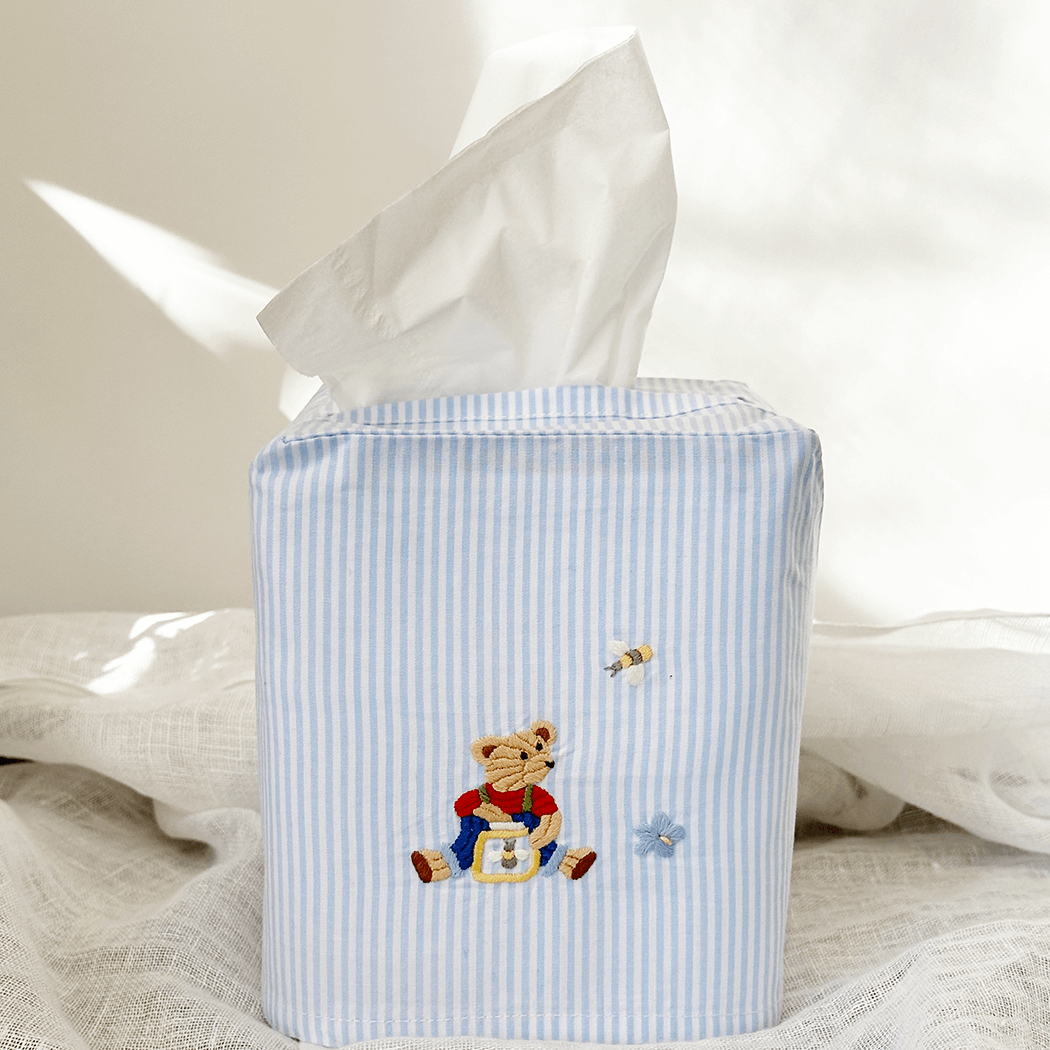 Gordonsbury Blue Tissue Box Cover with TEDDY