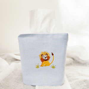 Gordonsbury Blue Tissue Box Cover with Lion