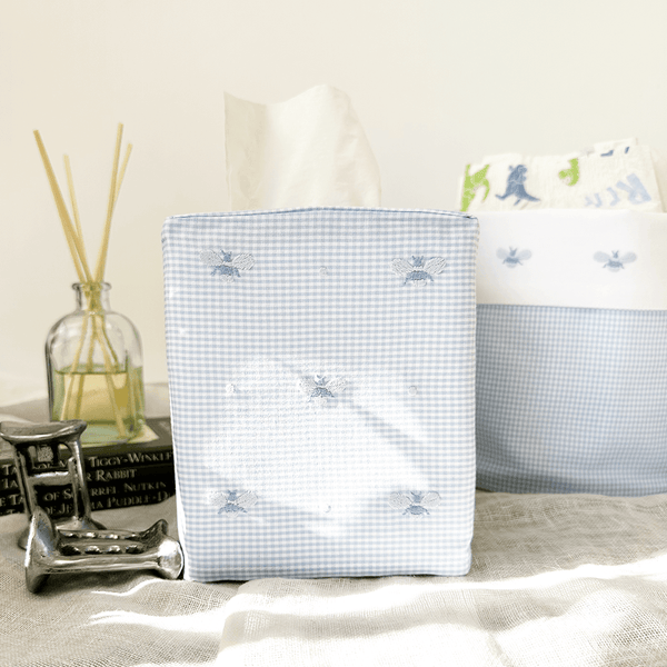 Gordonsbury Tissue Box Cover with Blue Bee