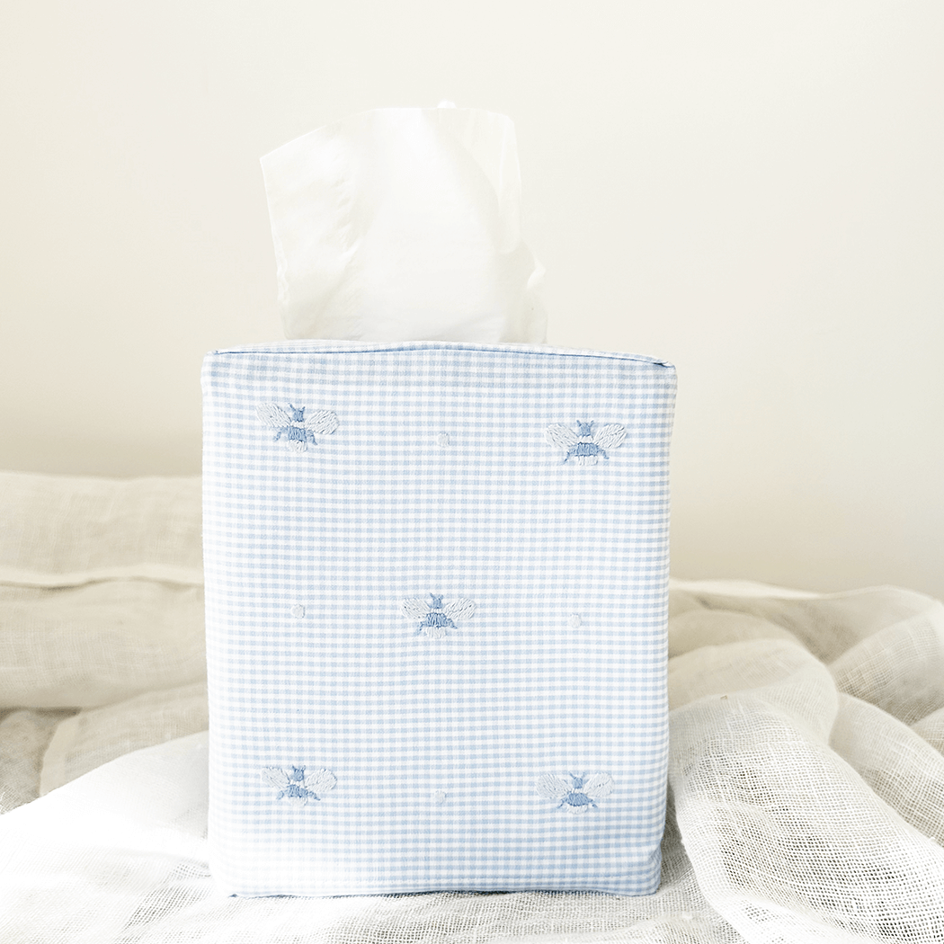 Gordonsbury Tissue Box Cover with Blue Bee