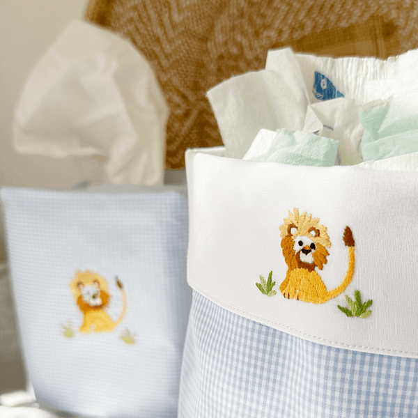 Gordonsbury Blue Tissue Box Cover with Lion