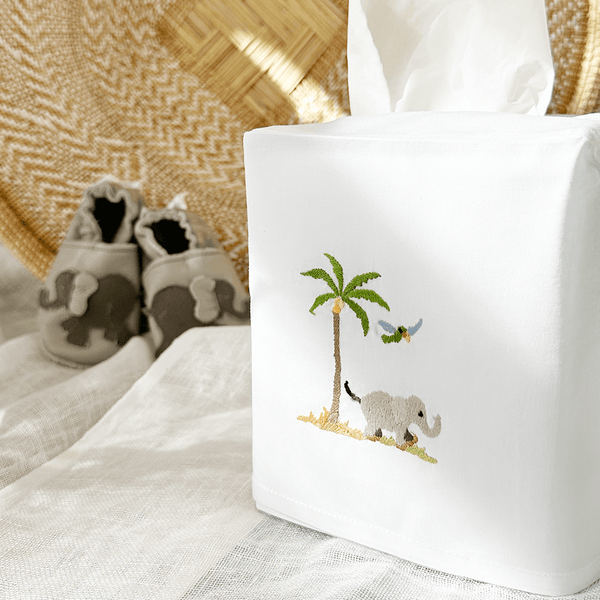 Gordonsbury White Tissue Box Cover with Elephant 4