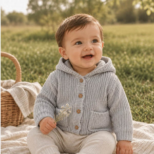 Baby With Viverano Organic Cotton Baby Hooded Jacket | Milan Knit