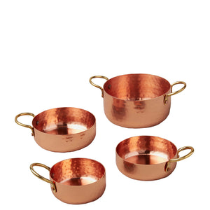 Hammered Copper and Gold Measuring Cups Set