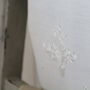Hand Embroidered Linen Guest Towel  - Ornament on White