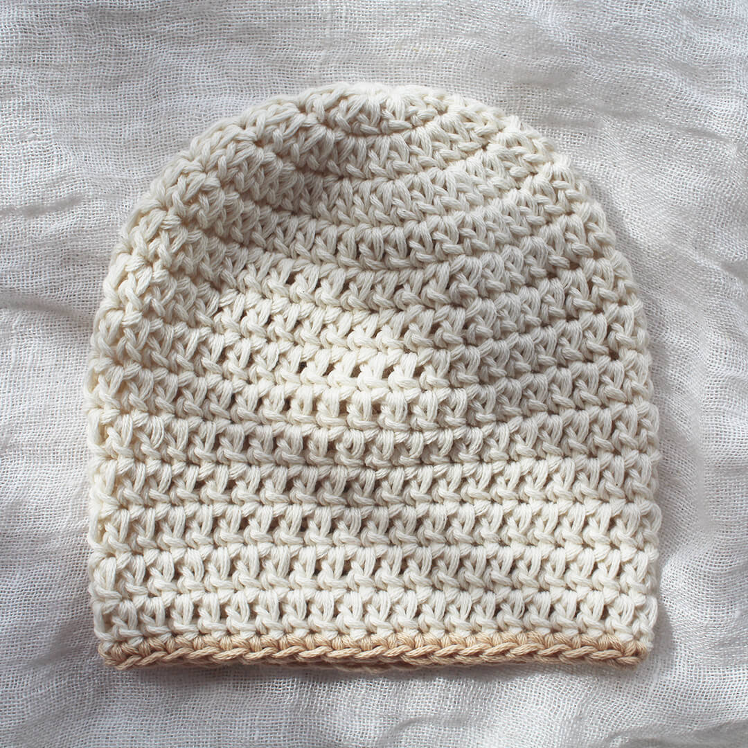 Hand Crocheted Baby Beanie Beige