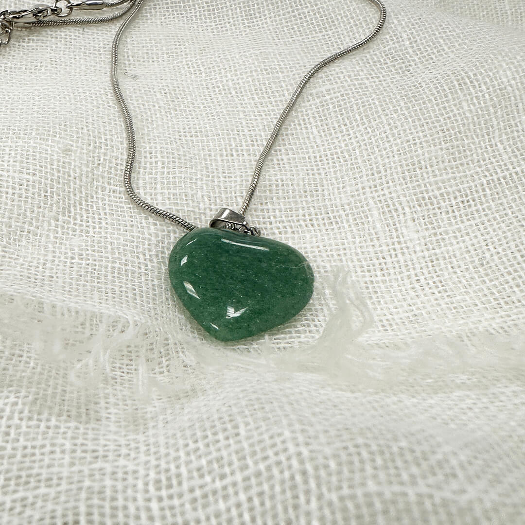 Heart-Shaped Aventurine Pendant Necklace | Luck & Balance