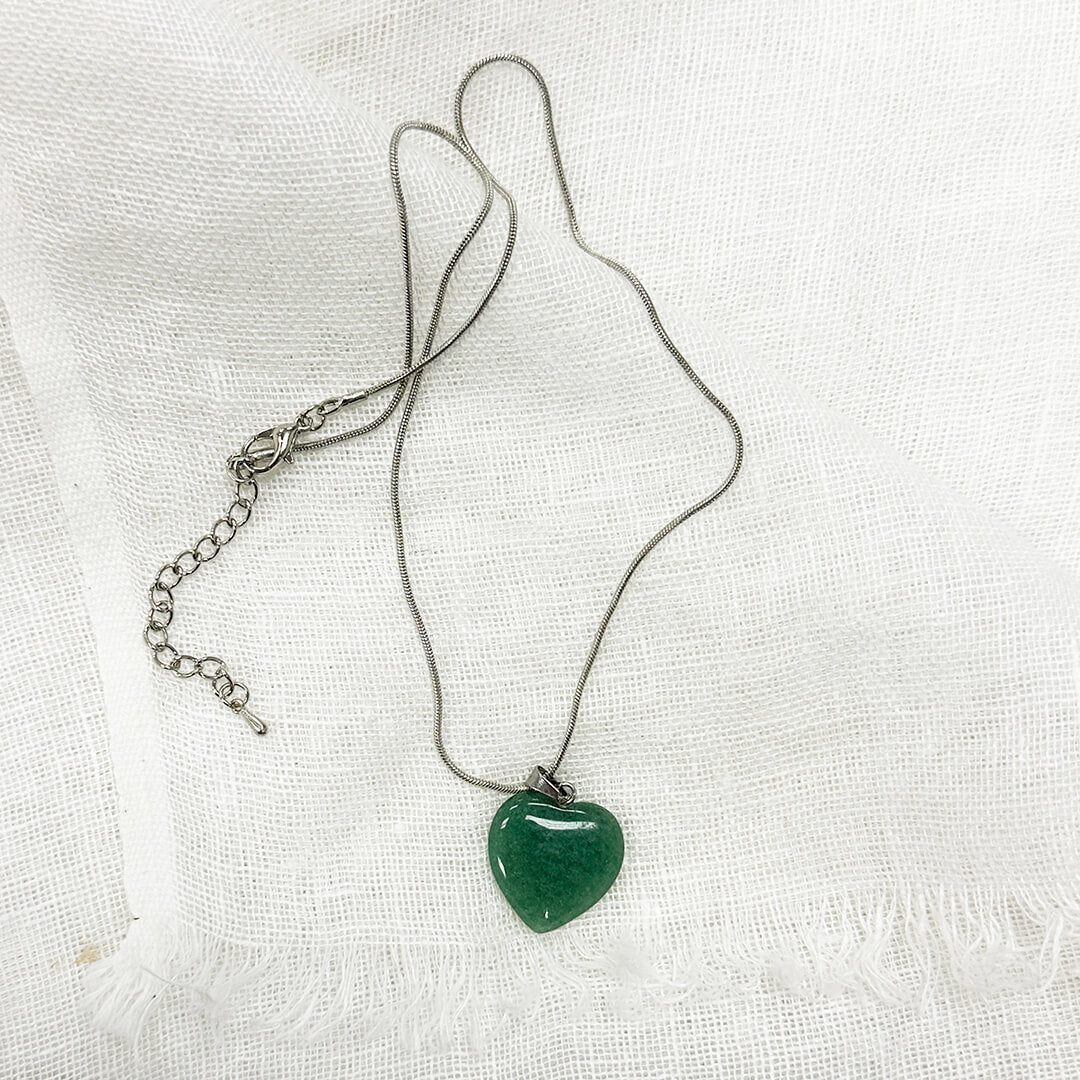 Heart-Shaped Aventurine Pendant Necklace | Luck & Balance
