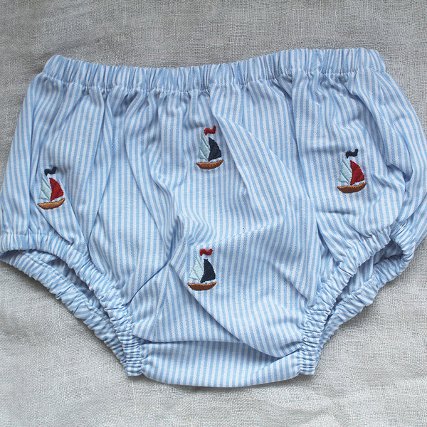Diaper Cover Embroidered Nautical 6 - 12 Months