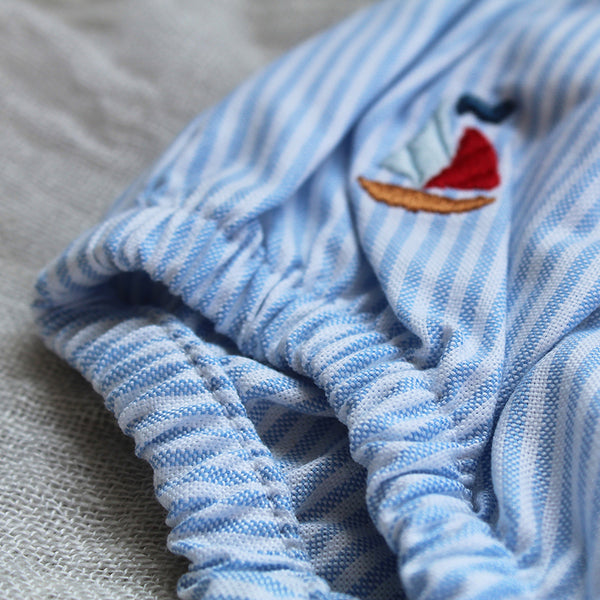 Diaper Cover Embroidered Nautical 6 - 12 Months