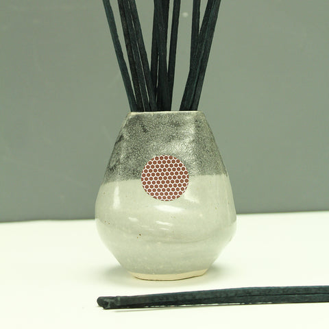 teardrop handmade pot - charcoal with black 8" matches