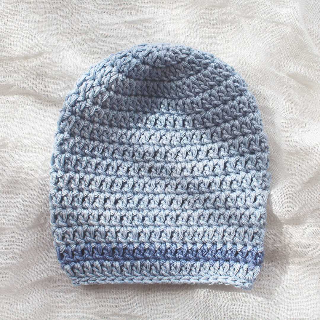 Hand Crocheted Baby Beanie Blue