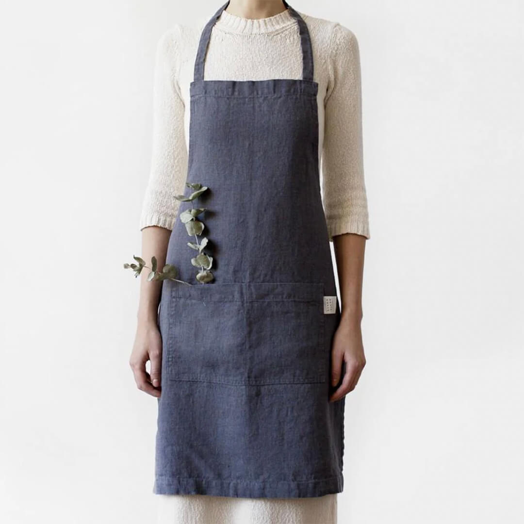 Linen Tales Dark Grey Linen Apron