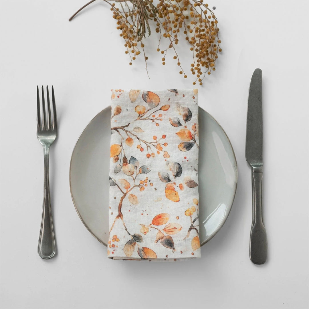 Linen Tales Stone Washed Napkins Fall Watercolors