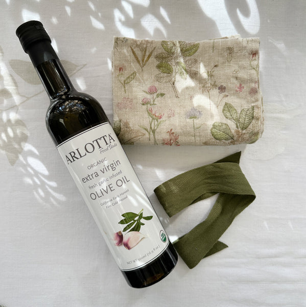 linen tales dish towel with arlotta olive oil