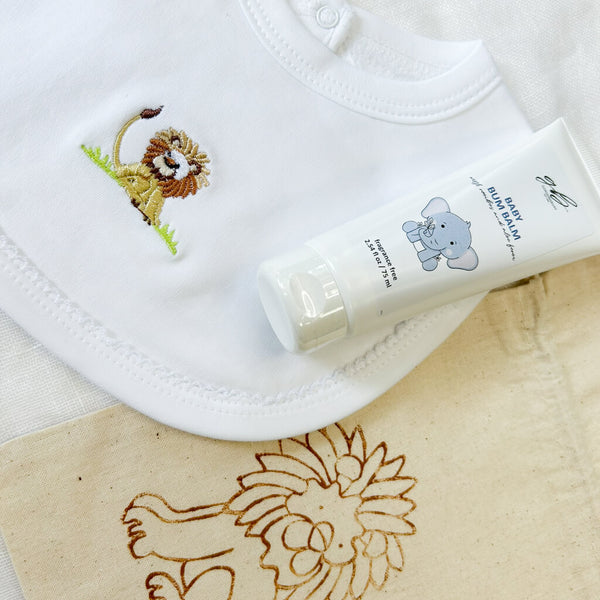 baby bib and bum balm gift set