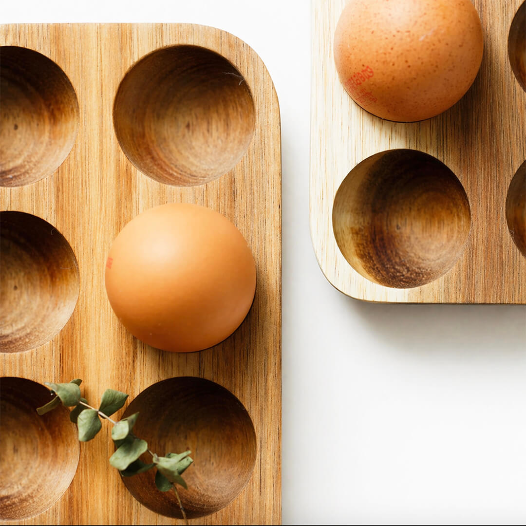Luxury Acacia Wood Egg Holder Tray
