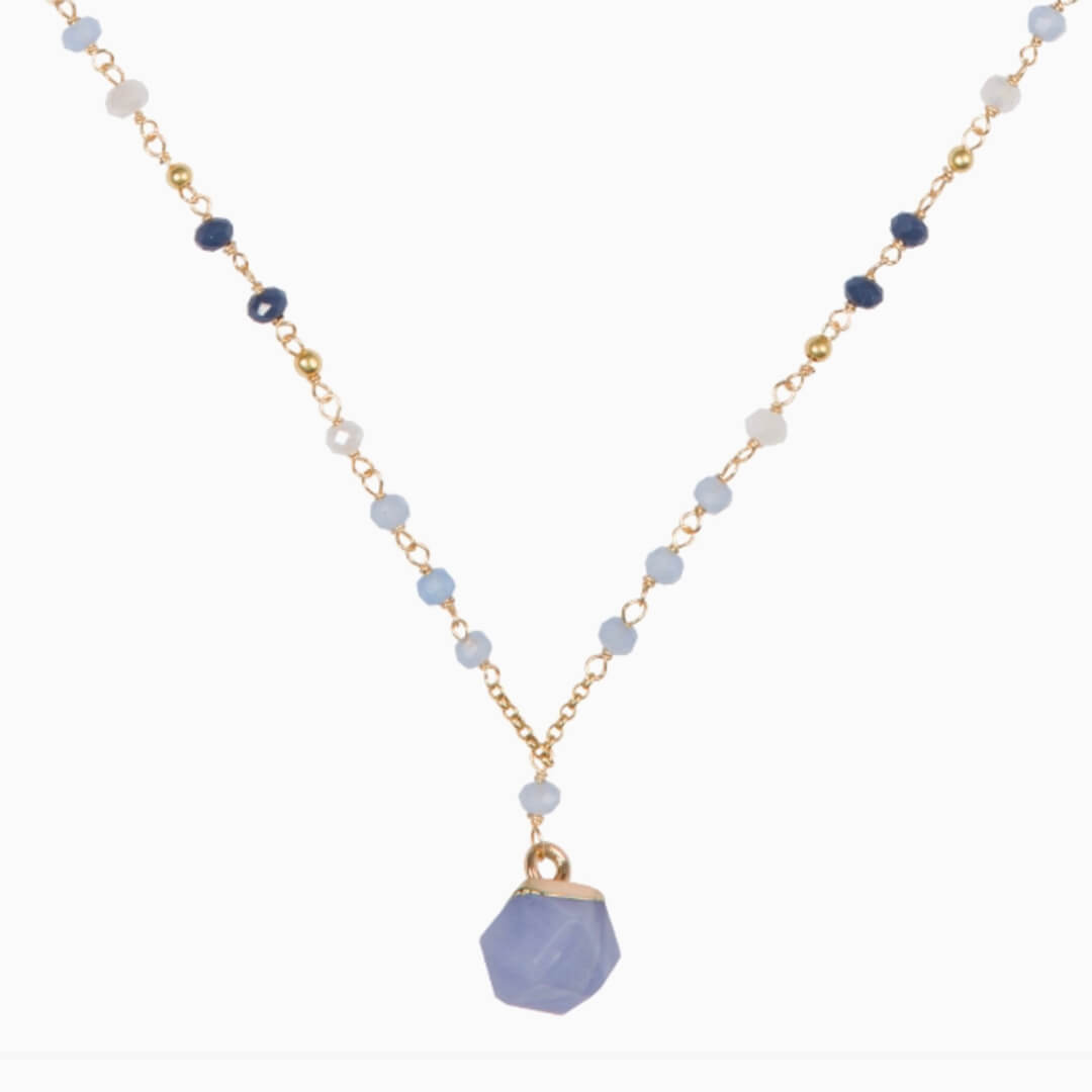 Marquet Fair Trade Geometric Pendant Necklace Heather