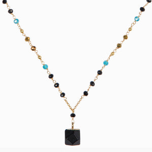 Marquet Fair Trade Geometric Pendant Necklace Moonrise