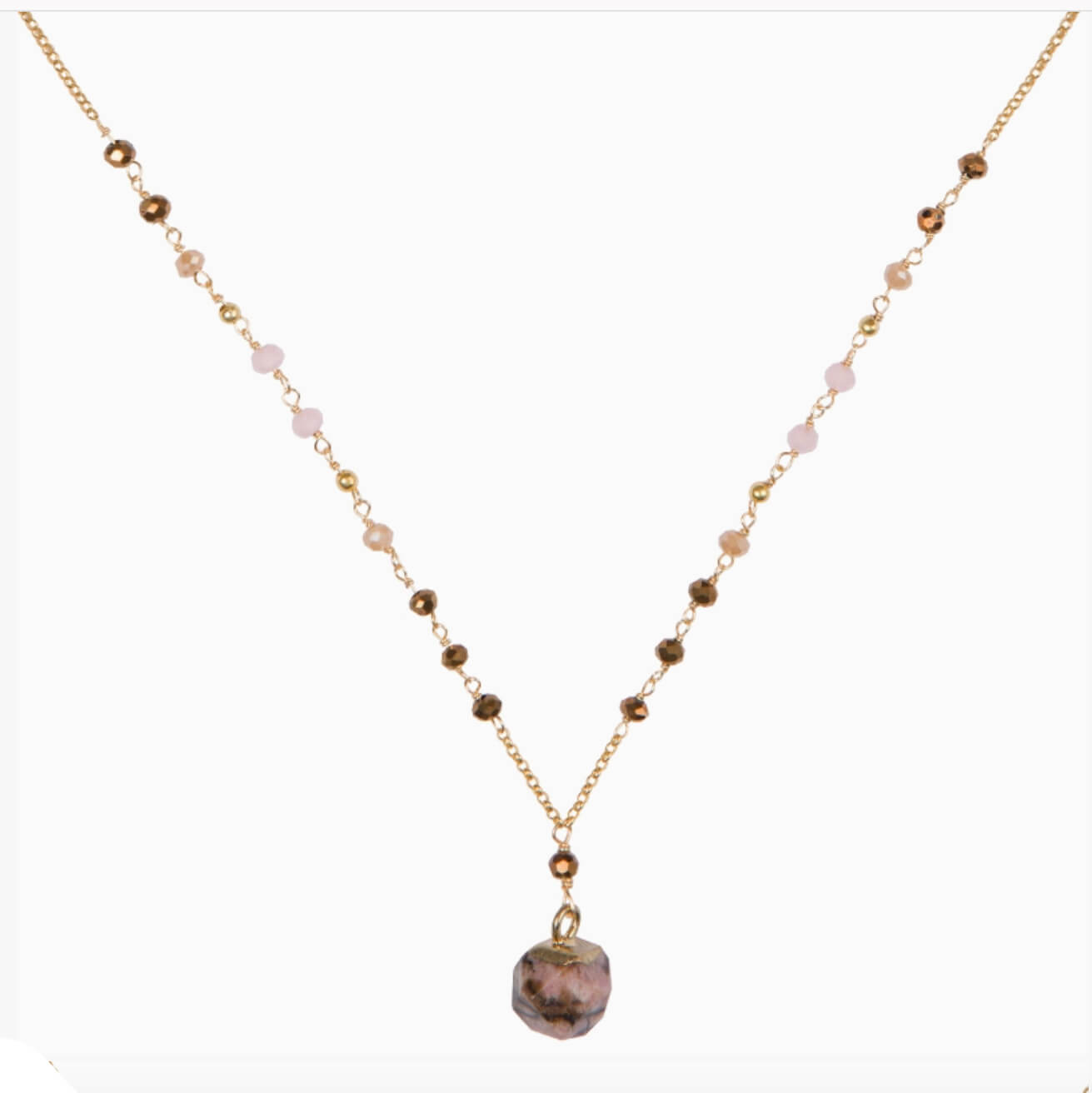 Marquet Fair Trade Geometric Pendant Necklace Sunkissed