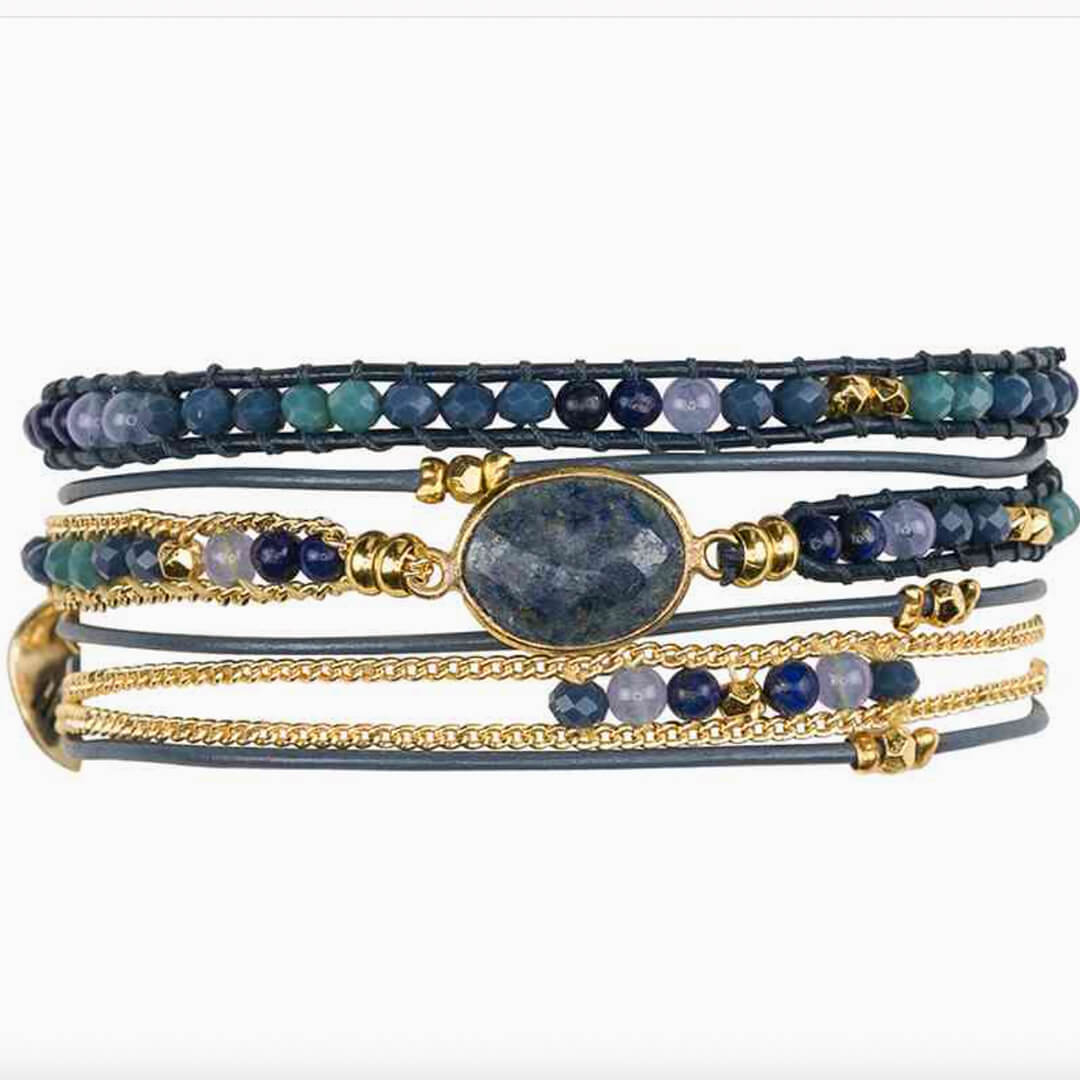 Marquet Fair Trade Triple Wrap Bracelet Midnight