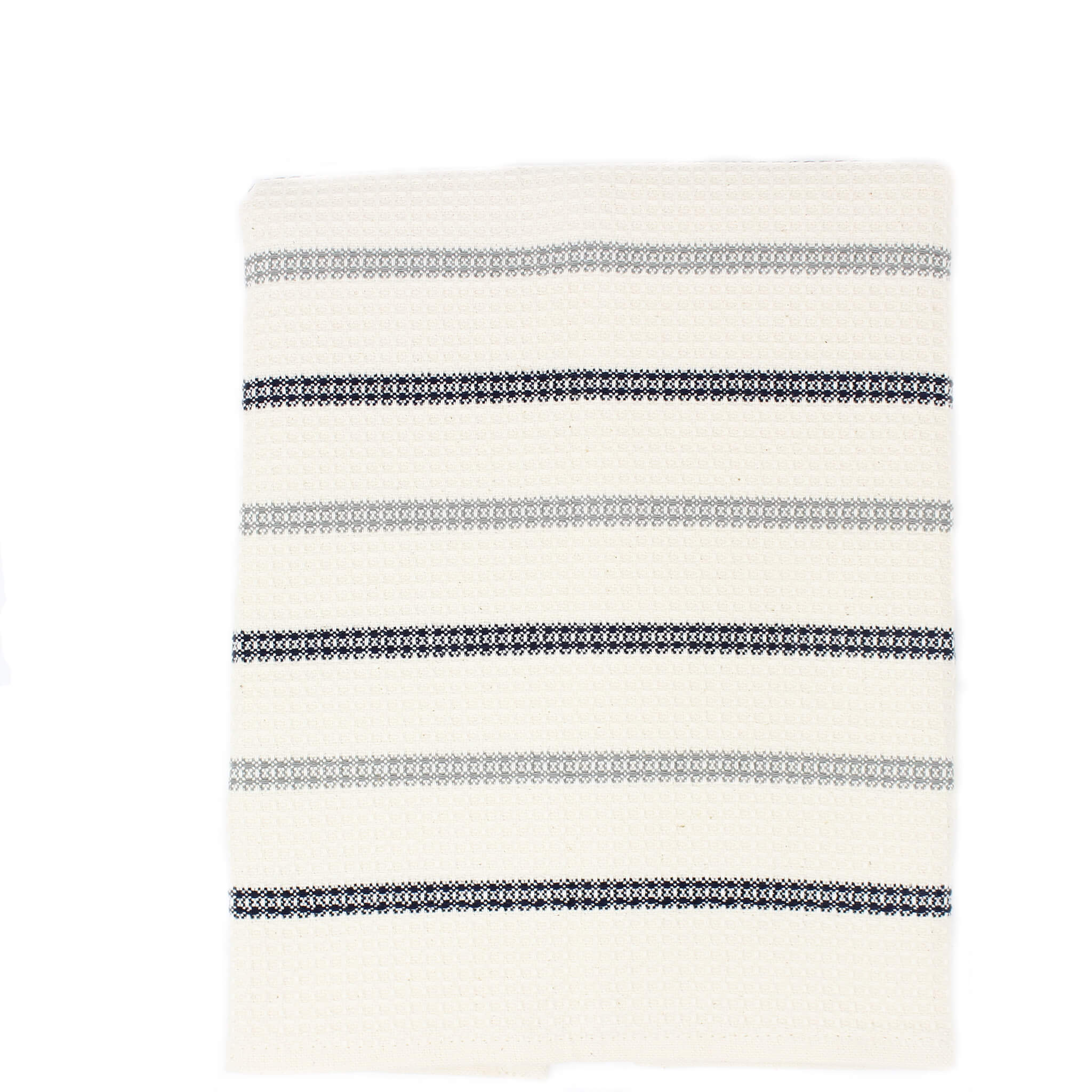 Mungo Honeycomb Cotton Tea Towel - Black And Grey