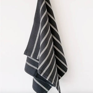 Mungo Honeycomb Cotton Tea Towel Charcoal