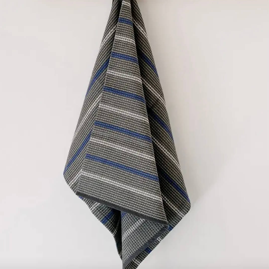Mungo Honeycomb Cotton Tea Towel Grey