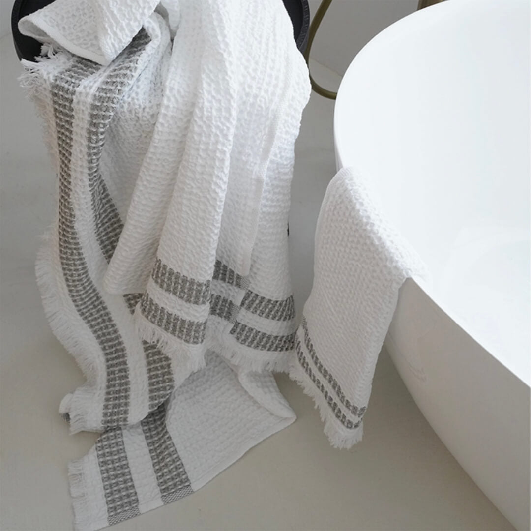 Mungo Organic Belgian Waffle Hand Towel Ash
