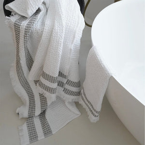 Mungo Organic Belgian Waffle Hand Towel Ash