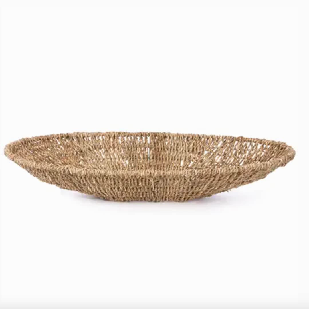 Handwoven Oval Seagrass Tray | Luxury Decorative Catchall & Serving Tray