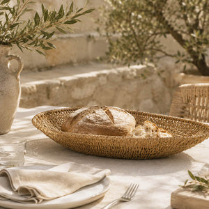 Handwoven Oval Seagrass Tray | Luxury Decorative Catchall & Serving Tray