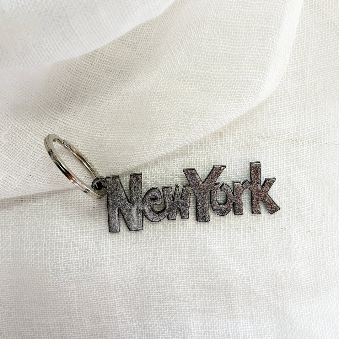 Silver New York Keyring