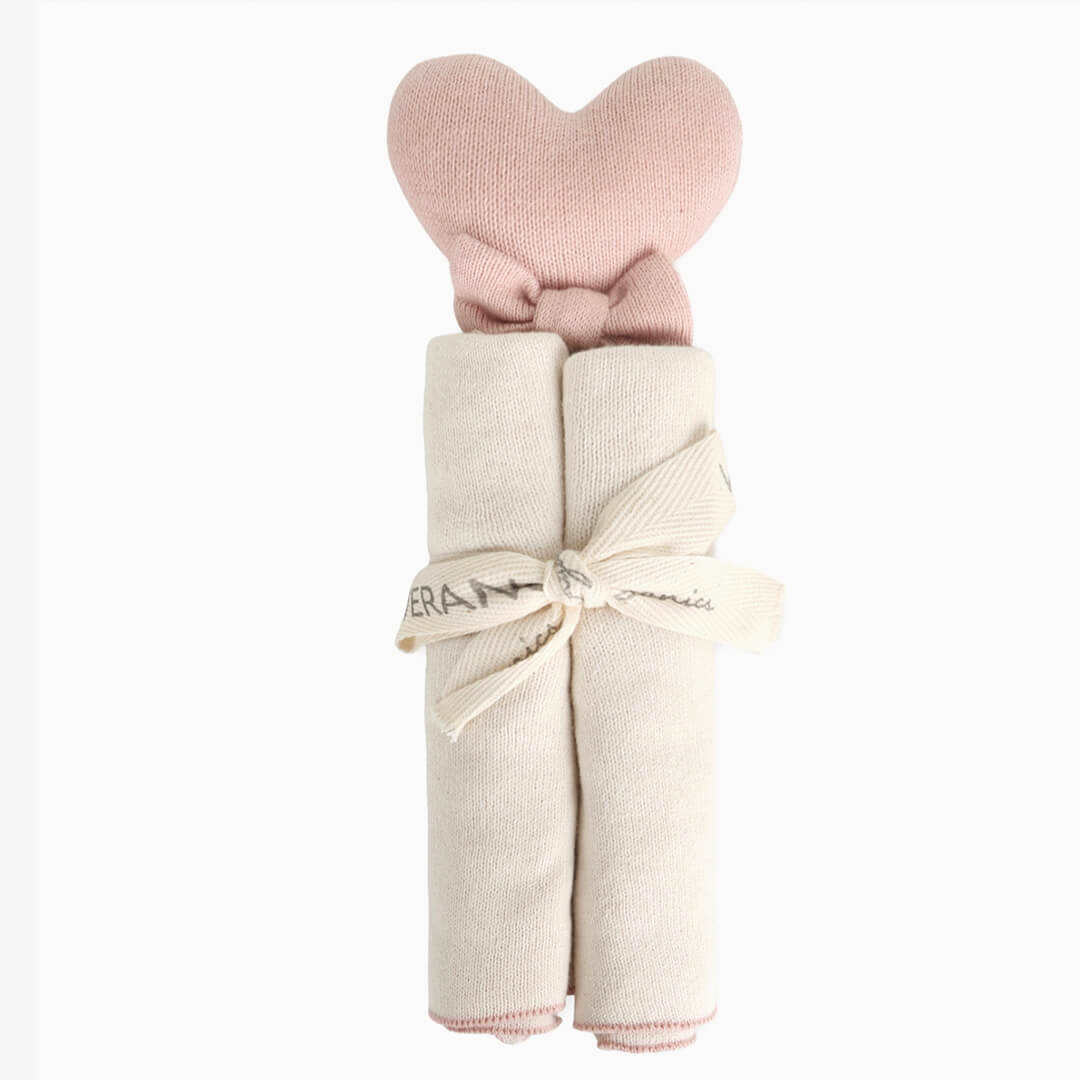 Organic Cotton Heart Lovey | Viverano Baby Security Blanket