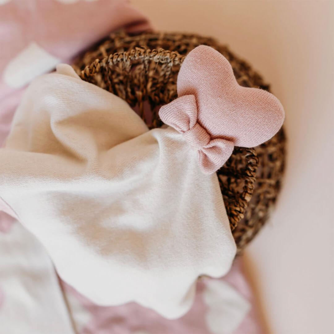 Organic Cotton Heart Lovey | Viverano Baby Security Blanket