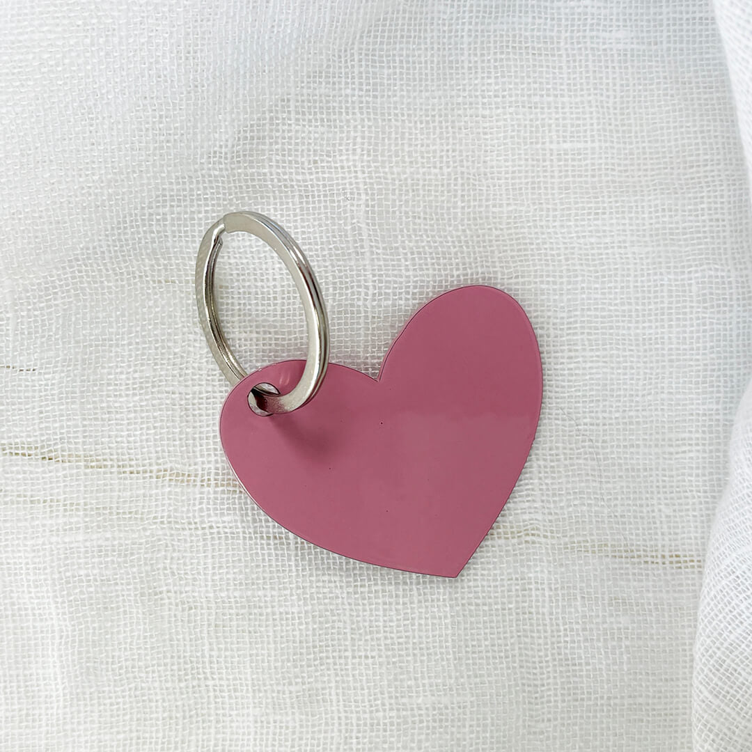 Heart Steel Keyring | Pink