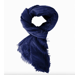 Rubyzaar Lightweight Organic Cotton Shawl - Cobalt