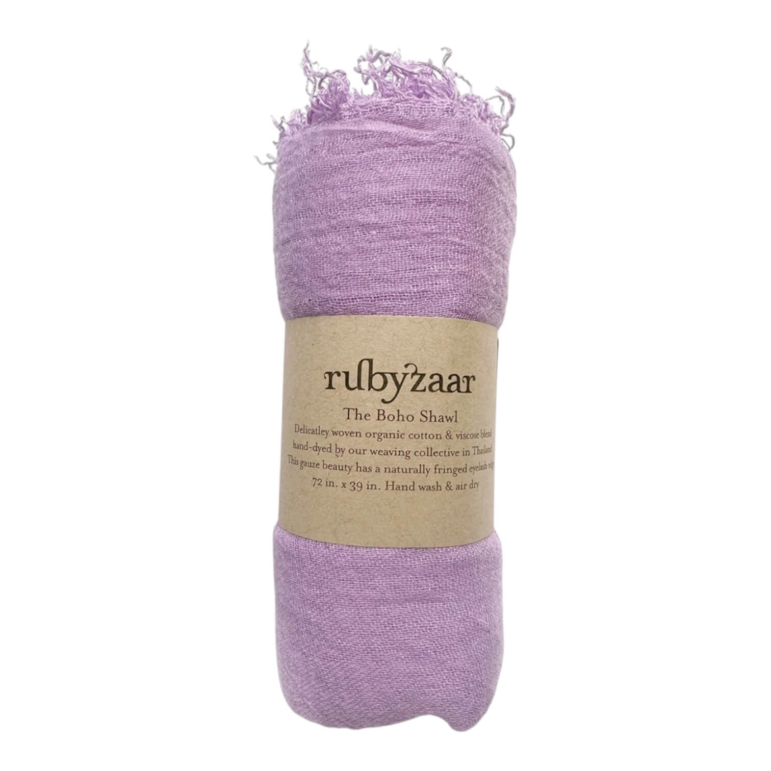 Rubyzaar Lightweight Organic Cotton Shawl  - Lavender