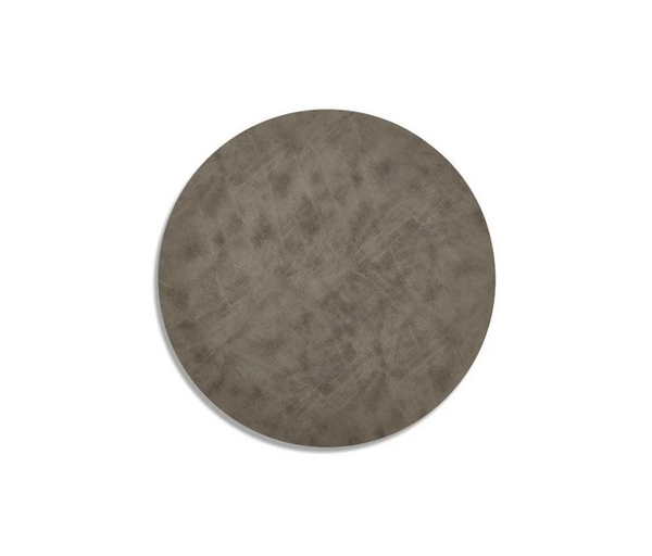 via deco vegan leather round placemats black