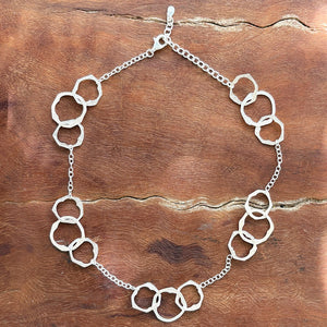 Sterling Silver Organic Link Necklace | Handmade Artisan Statement Necklace