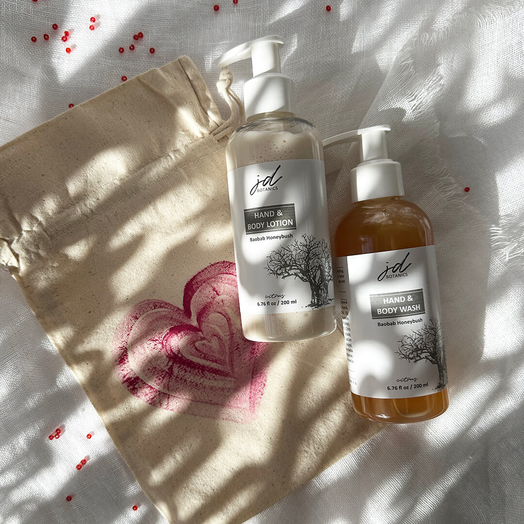 Valentine's Gift Set With Baobab Body Wash and Lotion