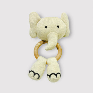 Viverano Organics Elephant Baby Rattle Natural