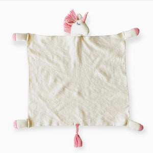 Organic Cotton Pink Unicorn Lovey | Viverano Baby Security Blanket