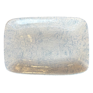 Wonki Ware Large Platter Duck Egg with Distress Pattern