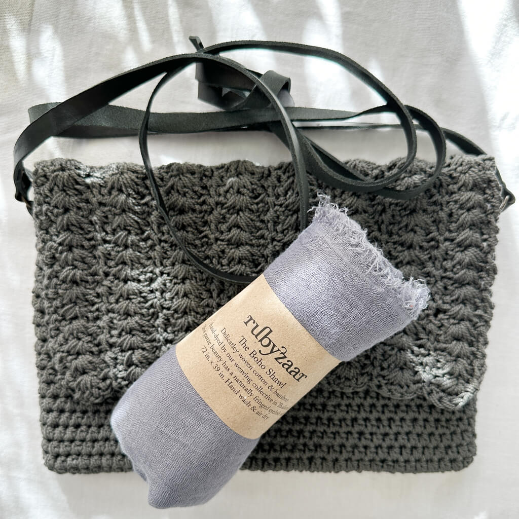 yemb handbag with rubyzaar scarf